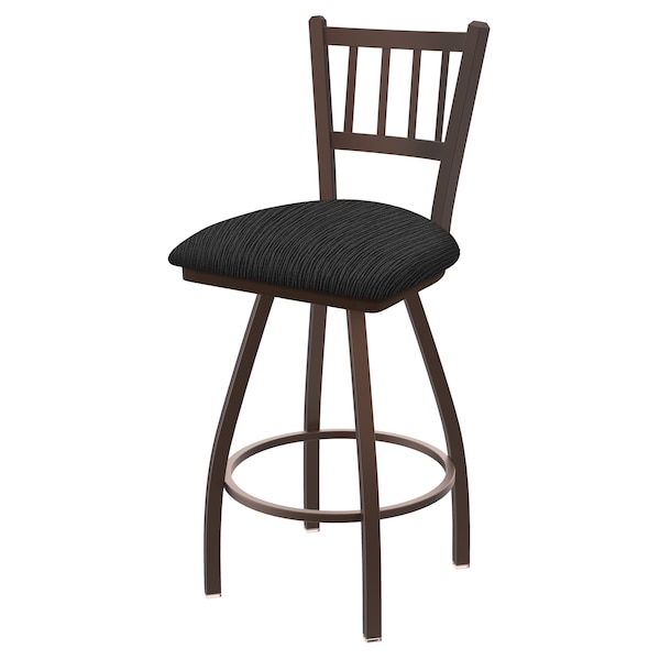 36" Swivel Bar Stool, Bronze Finish, Graph Coal Seat